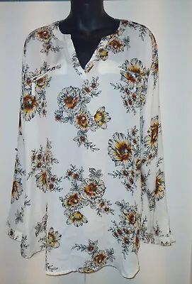 Maurices Size XL White Floral Blouse Tunic • $6.99