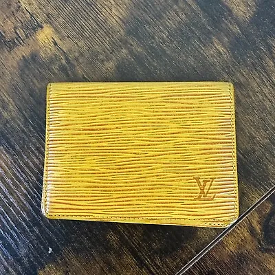 Louis Vuitton Slim Bifold ID Holder Card Wallet Yellow Epi Leather Authenticated • $134.99