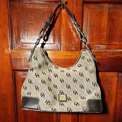 Dooney &  Bourke Signature Americana Erica Purse Shoulder Black / Gray Hobo Bag • $40