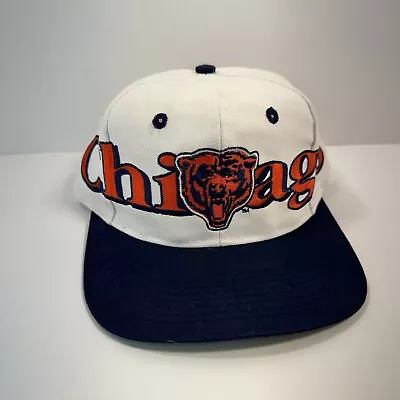 Vintage Chicago Bears Logo 7 SnapBack Hat One Size Fits All Rare White NFL • $42