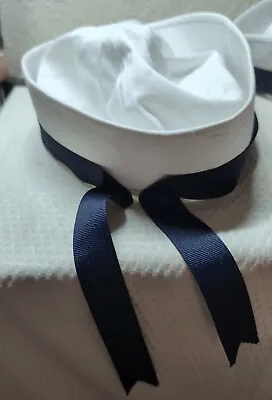 Small Sailor Hat & Blue Ribbon - Costume Accessory Fancy Dress Up Navy Mate Boat • $12.99