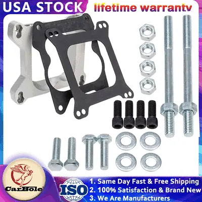 Carburetor Adapter Kit Square Bore Carburetor To Spread Bore Manifold Aluminum • $22.99