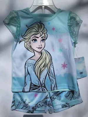 NWT Disney Frozen 8 Elsa  Pajamas PJs 2PC Pajama Set Lt. Green Princess  • $15