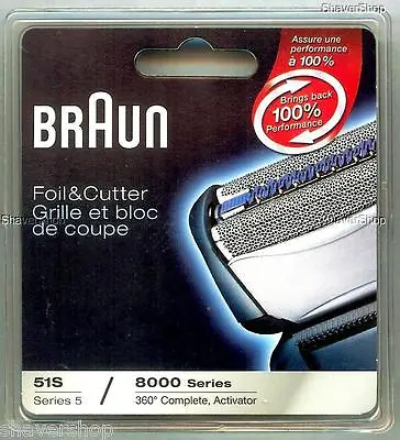 NEW BRAUN 51S 360 COMPLETE/ACTIVATOR- 8995 8985 8595 8585 Shaver FOIL+CUTTER SET • $49.90