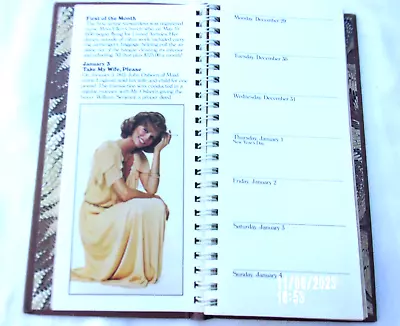 Book Of Days 1976 Virginia Slims Engagement Calendar Weekly Planner Date Book • $2.99