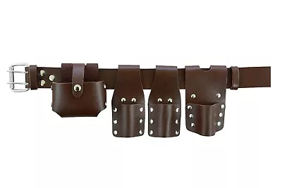 Scaffolding Brown Leather Tool Belt 4 Scaffolders Spanner Ratchet Tools Pouch • £19.99