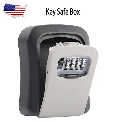 Key Safe Lock Box Combination Wall Mount 4 Digit Security Storage Case Non Metal • $7.95