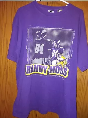 SWEET RARE VINTAGE 1990s Starter Minnesota Vikings Randy Moss T-Shirt Mens L🏈🔥 • $44.84