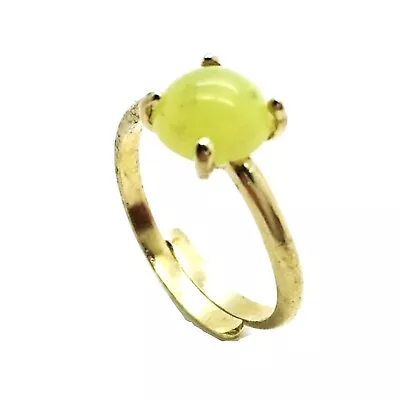 Mariana Ring Beautiful Round Shape Jade Olive Stone Moondance Songbook Coll. • $53