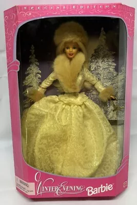 NRFB Vintage 1998 Winter Evening Barbie Mattel 19218 Blonde Special Edition Fur • $25