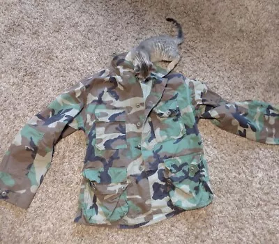 Vintage Military US Army  Camouflage Fatigue Shirt Medium Short 8415-01-084-1640 • $19.99