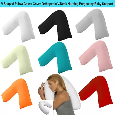 £3.65 • Buy V Shaped Pillow Cases Cover Orthopedic V-Neck Nursing Pregnancy Baby Support