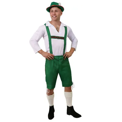 £16.99 • Buy Mens Oktoberfest Costume German Bavarian Beer Guy Green Lederhosen Fancy Dress