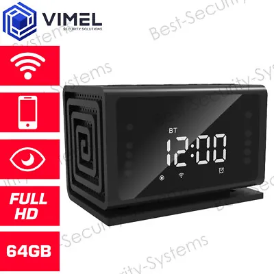 $194.99 • Buy Digital Home Bluetooth 64GB Alarm Security Speaker Clock Camera Indoor Evidence 