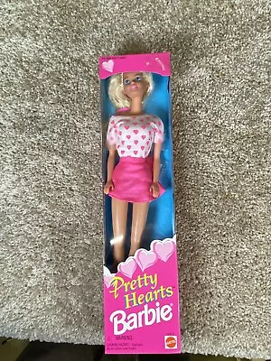 Vintage 1995 Valentines Day Pretty Hearts Barbie Blonde Doll Mattel New In Box • $12.95