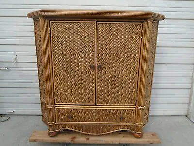 LG Corner Cabinet Wicker Bamboo West Indies Tv Stand Pantry Bar Buffet Rattan • $299