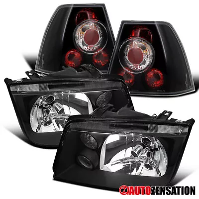 Fit 1999-2005 Volkswagen Jetta Bora MK4 Sedan Black Headlights+Tail Lamps • $143.43