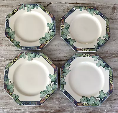 Villeroy & Boch PASADENA Salad Plates 8  Octagon Multicolor Ivy Germany  - Set 4 • $89