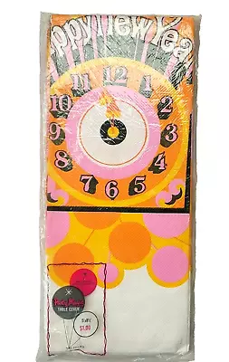 Party Magic MCM Happy New Year Table Cover Buzza Cardozo 5'x8.5' 1960 1970 Retro • £19.29