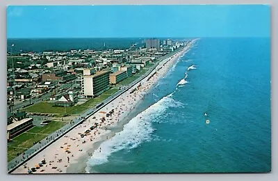 Virginia Beach VA Panoramic Aerial Resort Hotels Motels Crowd Postcard Vtg F8 • $6.99