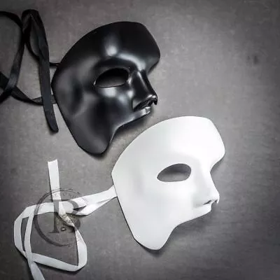 Couple's Phantom Masquerade Masks Black And White Set • $18.95