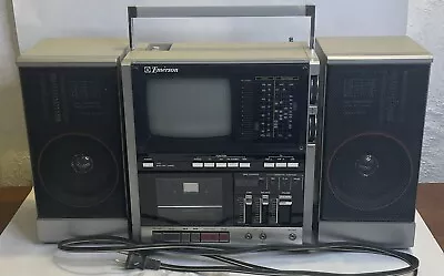 VTG 1983 Emerson Boombox TV/Radio/Cassette Player XLC-555 TESTED  Ghetto Blaster • $149.99