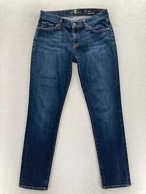 7 For All Mankind Jeans Women's 28 The Slim Cigarette Dark Blue Stretch Denim • $19.99