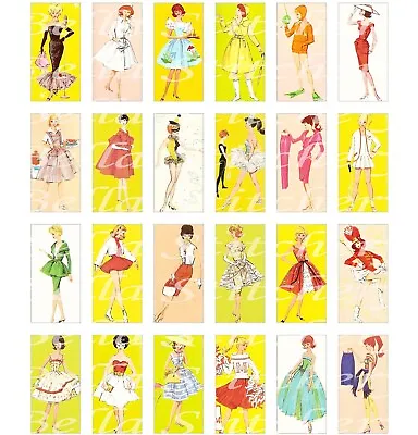 Set Of 24 Vintage Retro Mid-Century Barbie Quilt Cotton FABRIC Panels • $14.80