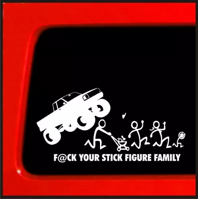 Stick Figure Family Sticker Nobody Cares Monster Truck Funny Vinyl Sticker Decal • $3.49