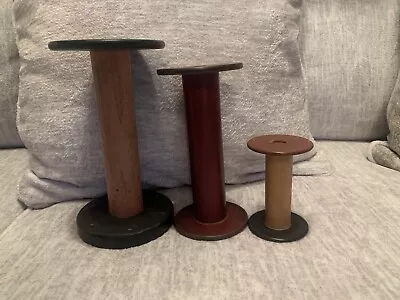 Lot Of 3 ~ Vintage Wooden Thread Spool Cedar Throwing Mills Scranton PA  & More • $24.99