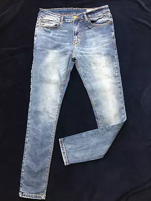 Denim Co. Men Super Skinny Stretch Blue Wash Jeans Waist 32 Leg 30 • £7