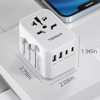 $32.99 • Buy International Power Adapter With 4 USB Portable Power Plug For Travel Worldwide