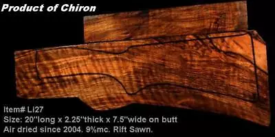 TURKISH  WALNUT GUN STOCK BLANK FOR SHOTGUNS  (ITEM#Li27) PRODUCT OF CHIRON • £864.60