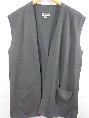 EDWARDS  Men's Sleeveless Open Front Cardigan Size Large Grey Color New Unworn • $9.95
