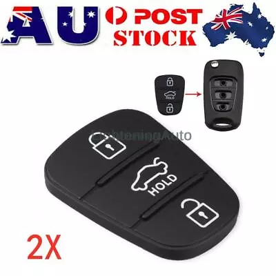 $7.99 • Buy 2x 3 Button Flip Key Replacement Rubber Keypad For Hyundai I30 I20 I35 Elantra