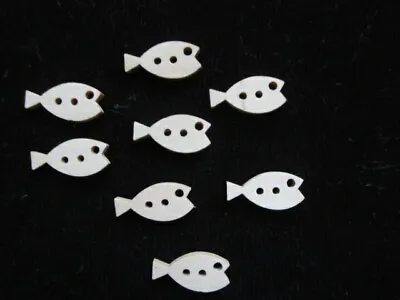 £2.45 • Buy Buttons X 8 Small Fish Wooden 20mm