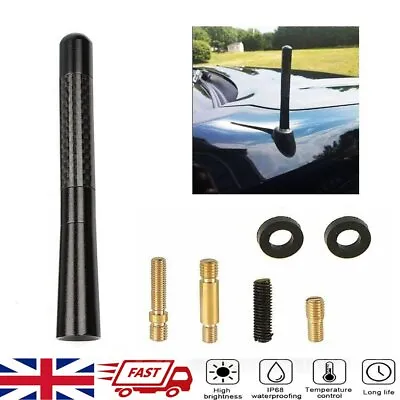 Universal Carbon Fiber 4.7inch Short Car AM/FM Radio Aerial Antenna Whip Black D • £8.29