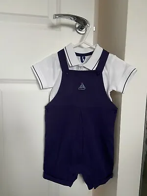 Baby Boys Sailor Theme Suit By Very Summer Shorts Navy White 9-12 Months BNWT • £15