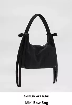 New W/out Tags Sandy Liang X Baggu Black Bow Bag Mini Shoulder Bag • $200