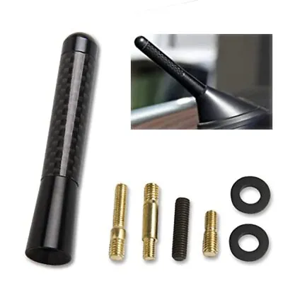 3inches Car Antenna Carbon Fiber Radio FM Antena Black Kit Universal Screw EXD • $7.69