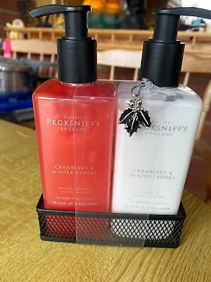 PECKSNIFFS Cranberry & Winter Cherry Handwash & Body Lotion Gift Set Brand New • £5