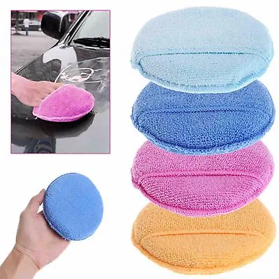 Car Waxing Polish Microfiber Foam Sponge Applicator Clean Detailing Pads • $11.98