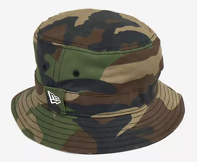 NEW ERA Multi Colored Camo Bucket Hat Medium M Cotton Festival Sun Hat • £19.95