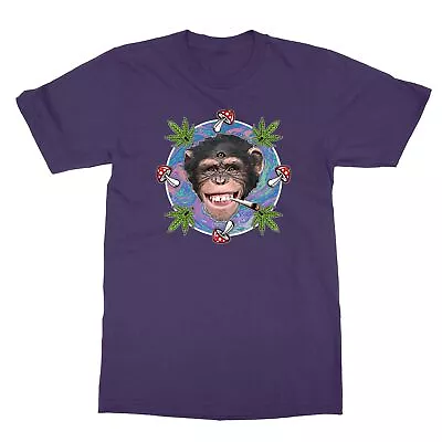 Psychedelic Monkey Stoner Hippie Smoking Weed Magic Mushroom Unisex Tee Tshirt • $20.99