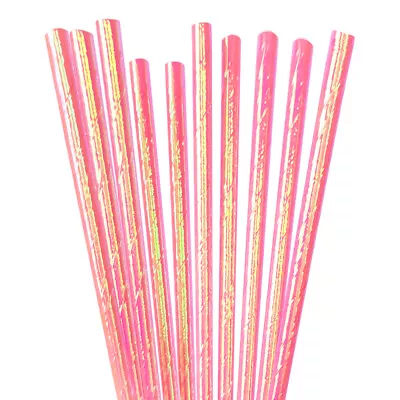 Cake Pop Party Straws - Pink Iridescent | Bakell® • $5.89