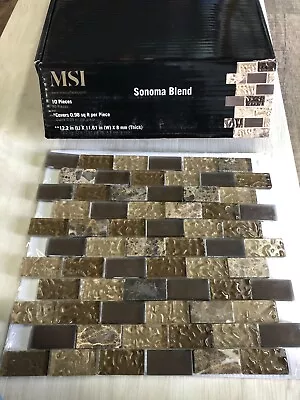 Sonoma Blend 1X2 X 8MM Glass Stone Mosaic 10 Sheets. Backsplash Tiles. • $99.99