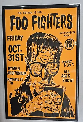 Foo Fighters Halloween Nashville TN Concert Poster 11 X 17 Framed • $21.99
