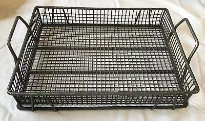 Vintage Steel Industrial Wire Basket Factory Heavy Sturdy • $75