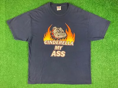 Vtg 90s Y2k Gonzaga Bulldogs Cinderella My Ass T-Shirt XL Flames ￼2-sided Rare • $34.99