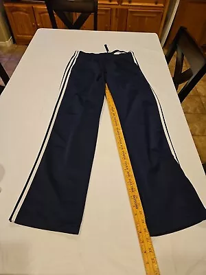  Adidas Track Pants Mens Large Blue Polyester Warm Up Pants • $19.99
